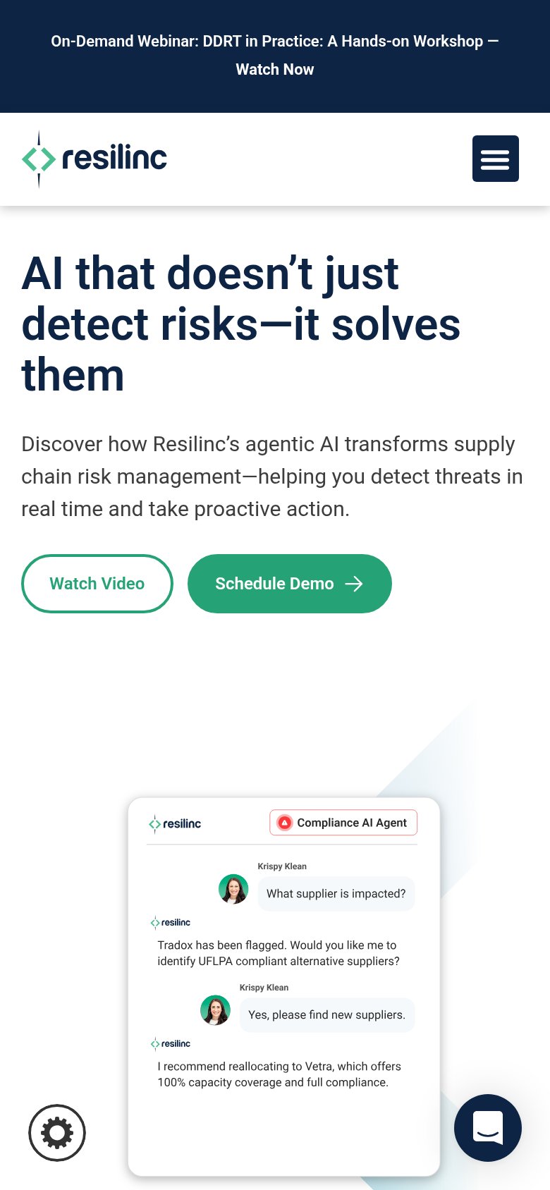 Resilinc mobile capture for Mobile web