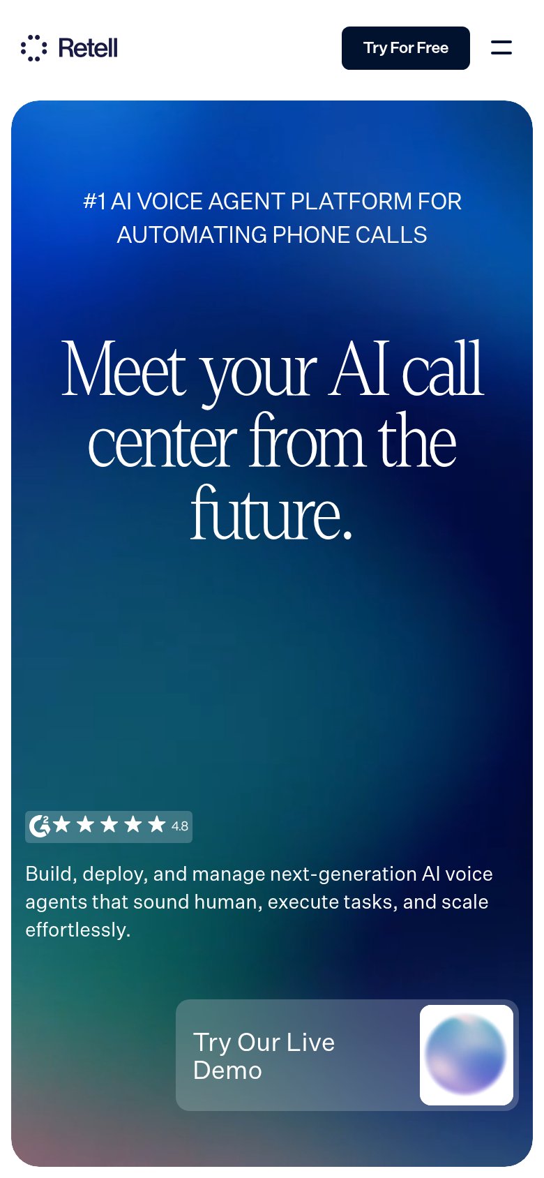 Retell AI mobile capture for Mobile web