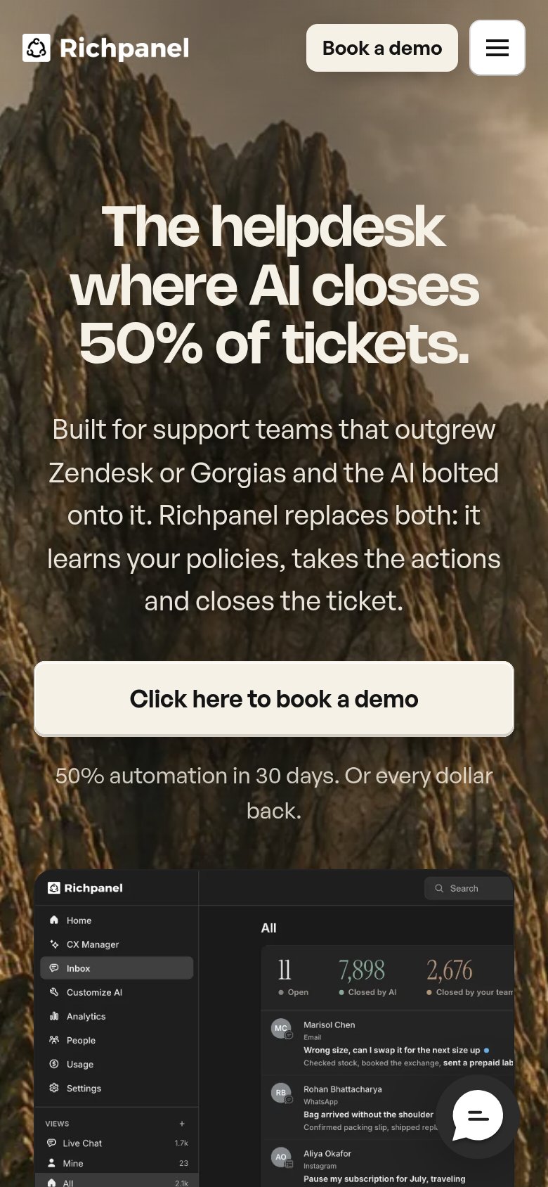 Richpanel mobile capture for Mobile web