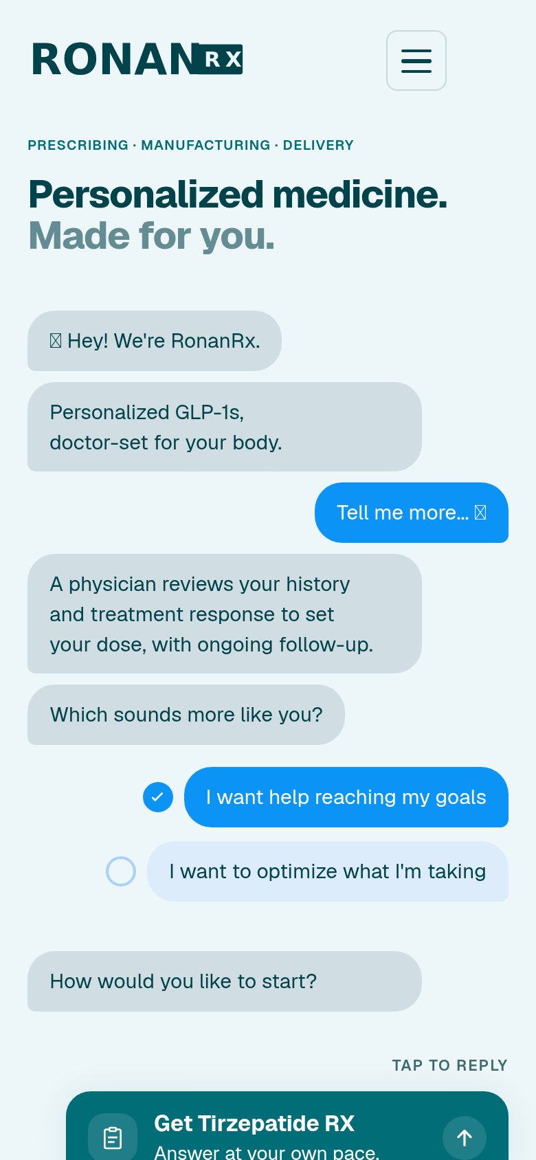 RonanRx Inc. mobile capture for Mobile web