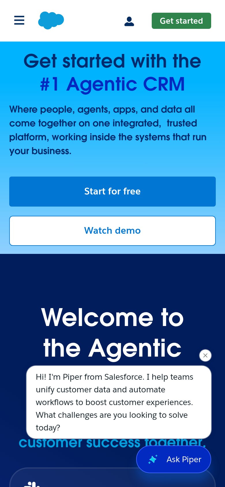 Salesforce Agentforce mobile capture for Mobile web