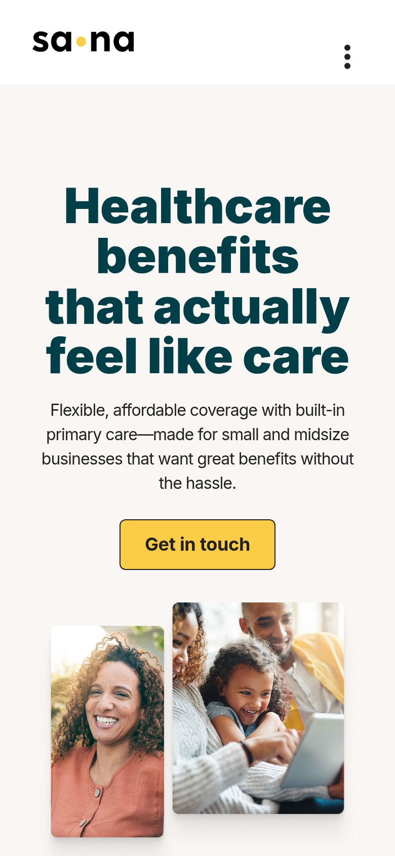 Sana Benefits mobile capture for Mobile web