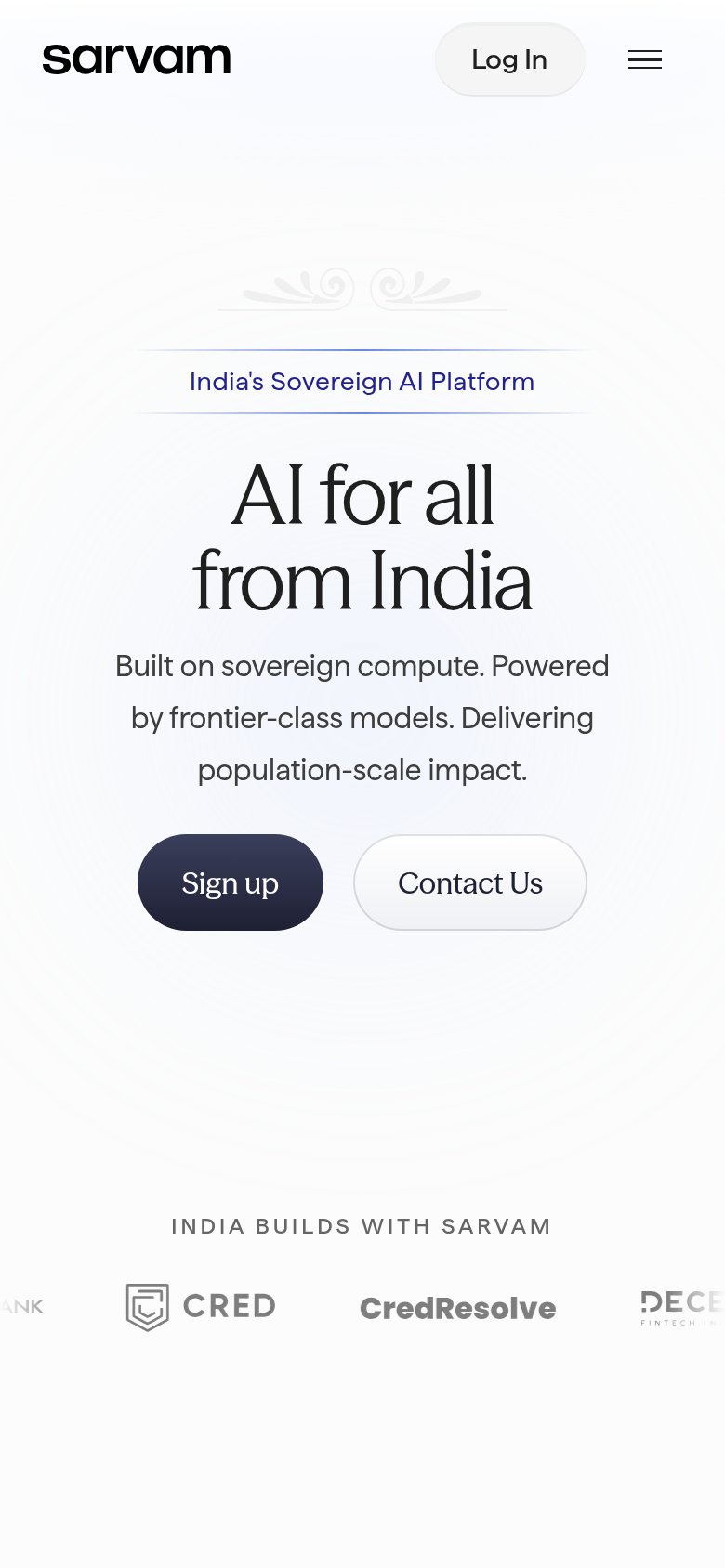 Sarvam AI mobile capture for Mobile web