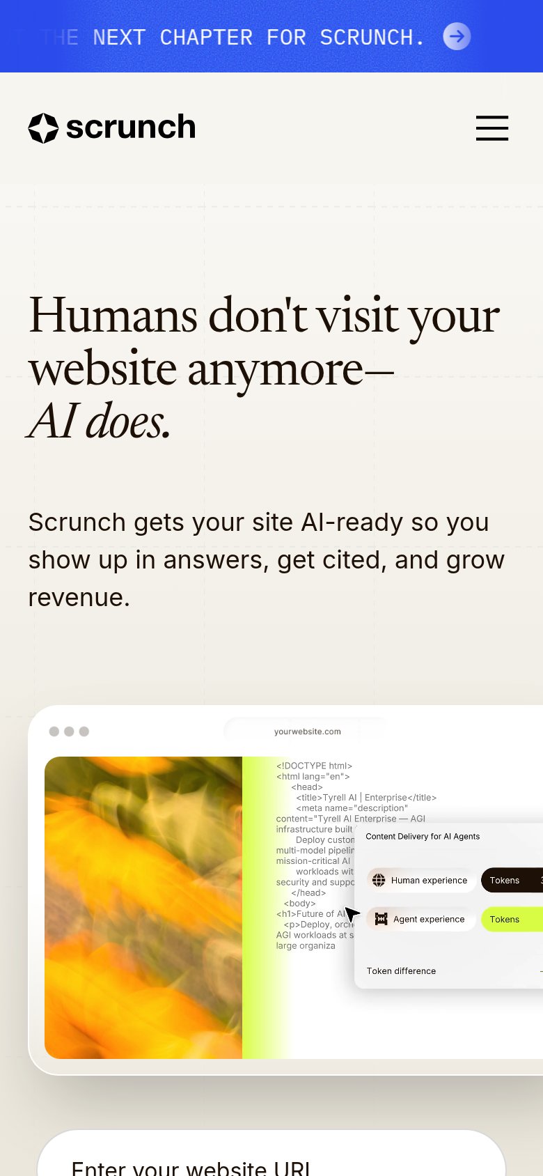 Scrunch AI mobile capture for Mobile web