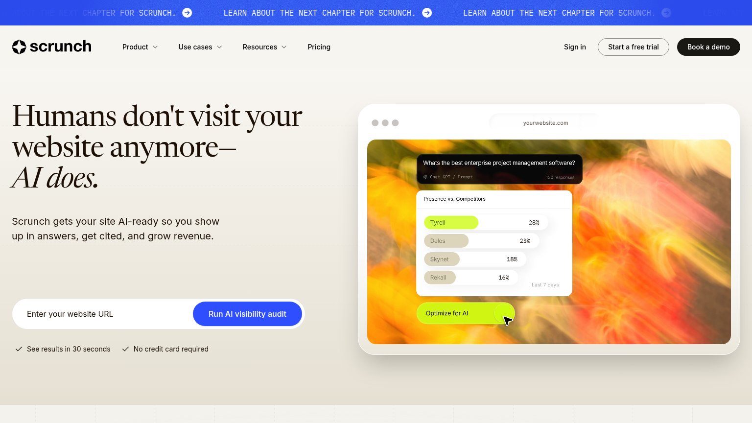 Scrunch AI desktop capture for Trust