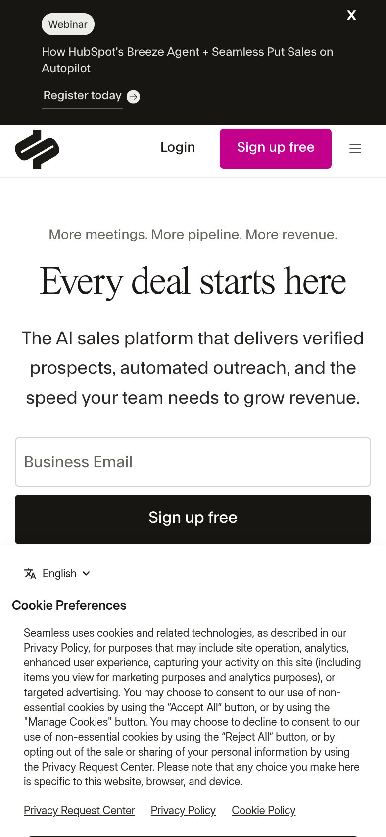 Seamless.AI mobile capture for Mobile web