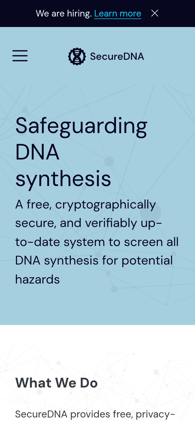 SecureDNA mobile capture for Mobile web