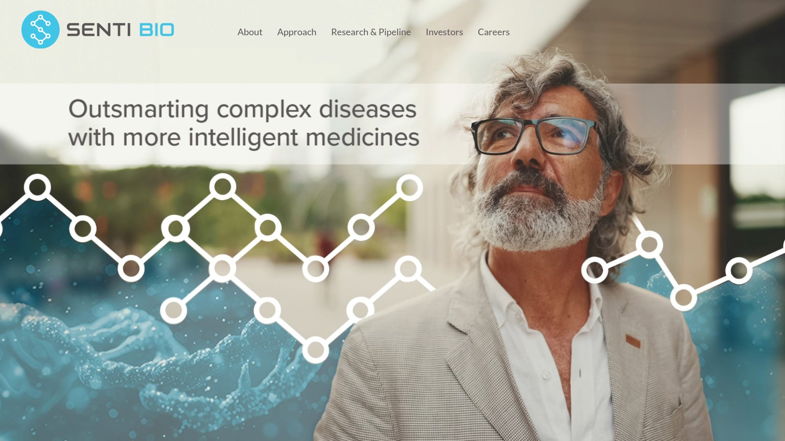 Senti Biosciences desktop capture for Information hierarchy
