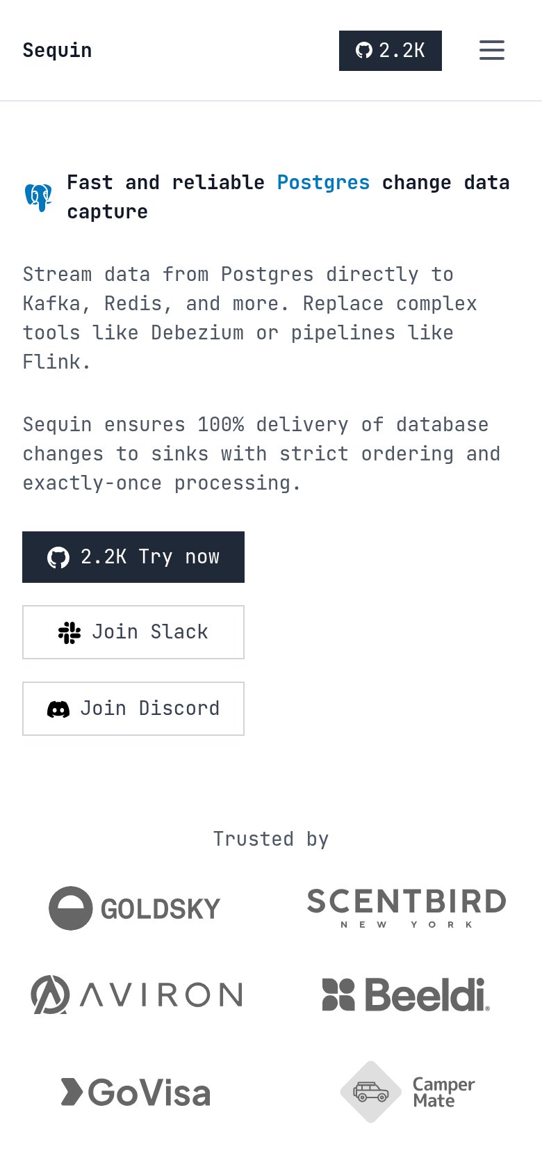 Sequin mobile capture for Mobile web