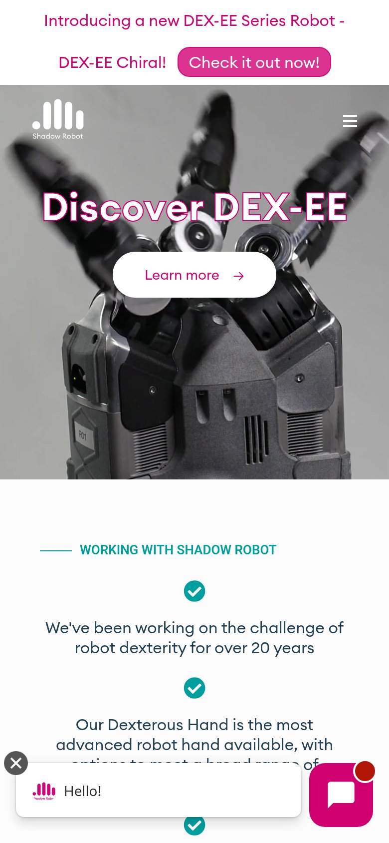 Shadow Robot mobile capture for Mobile web