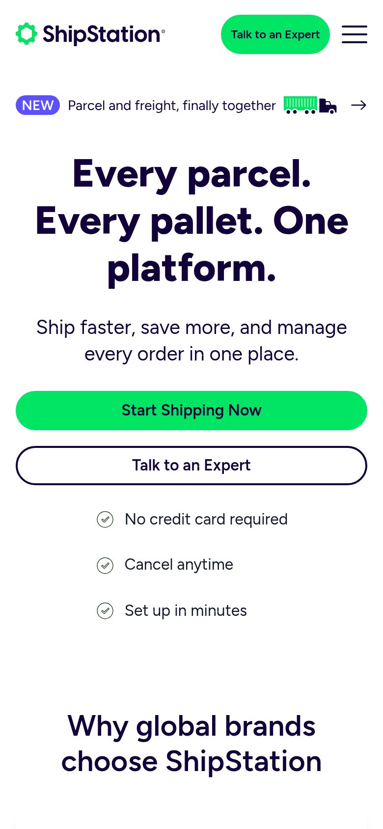 ShipStation mobile capture for Mobile web