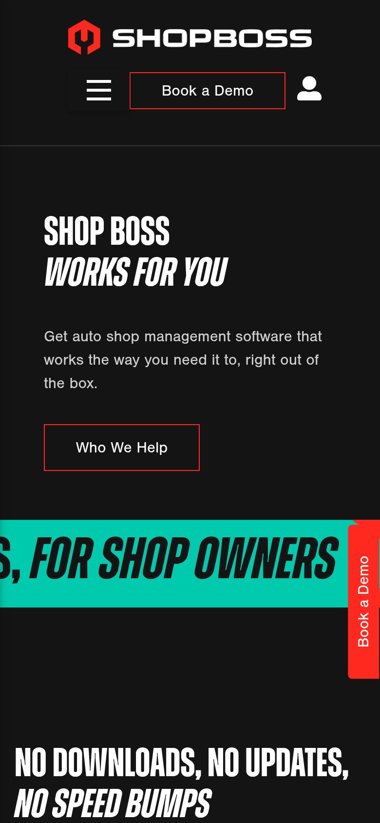 Shop Boss mobile capture for Mobile web