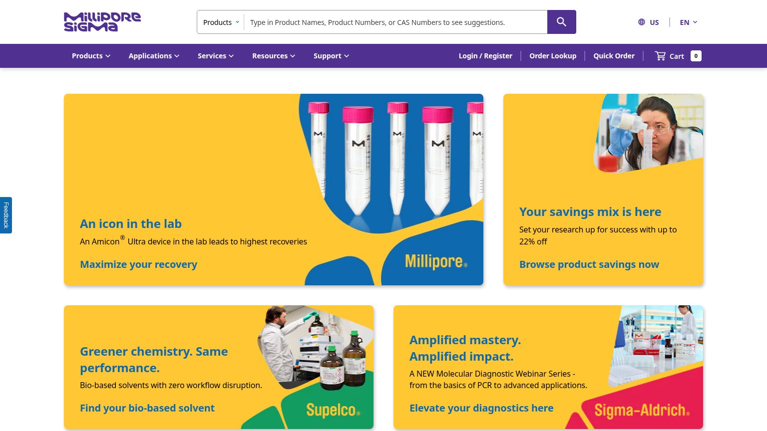 MilliporeSigma (Sigma-Aldrich) desktop capture for Trust