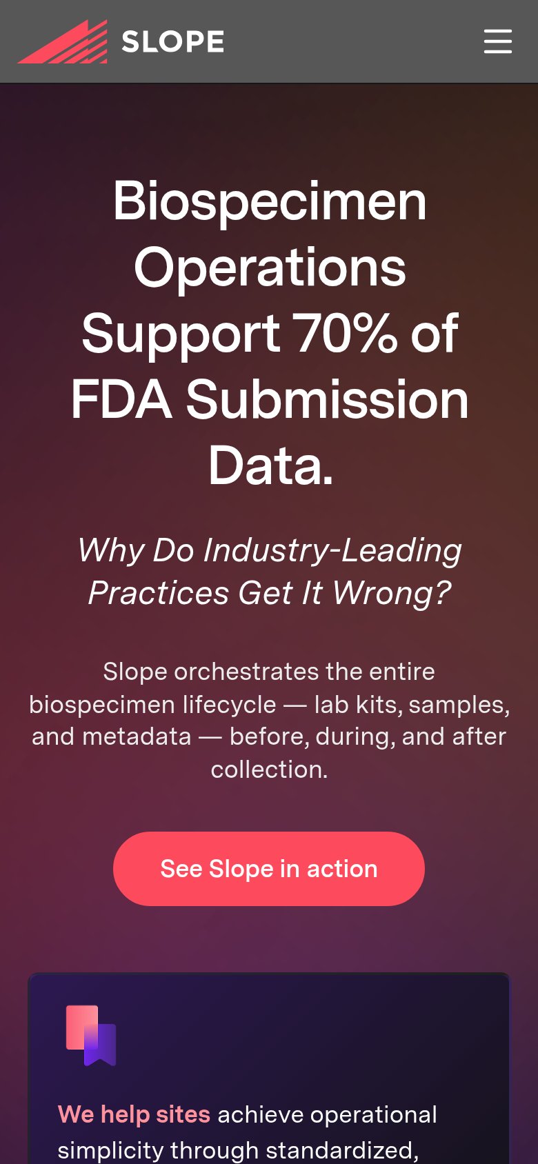 Slope mobile capture for Mobile web