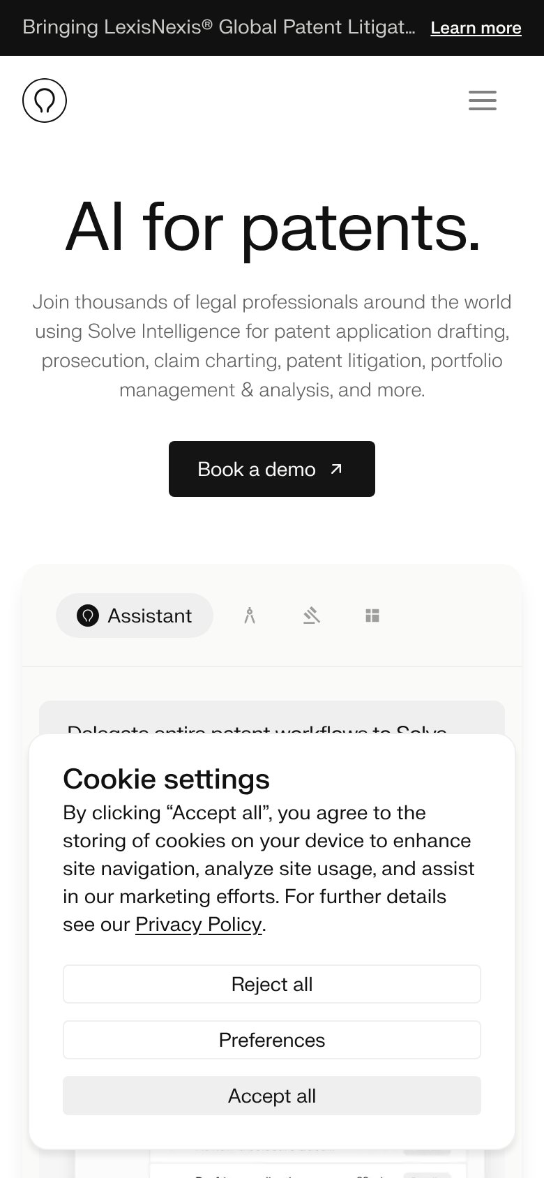 Solve Intelligence mobile capture for Mobile web