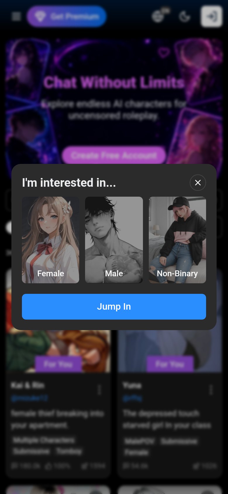 SpicyChat mobile capture for Mobile web