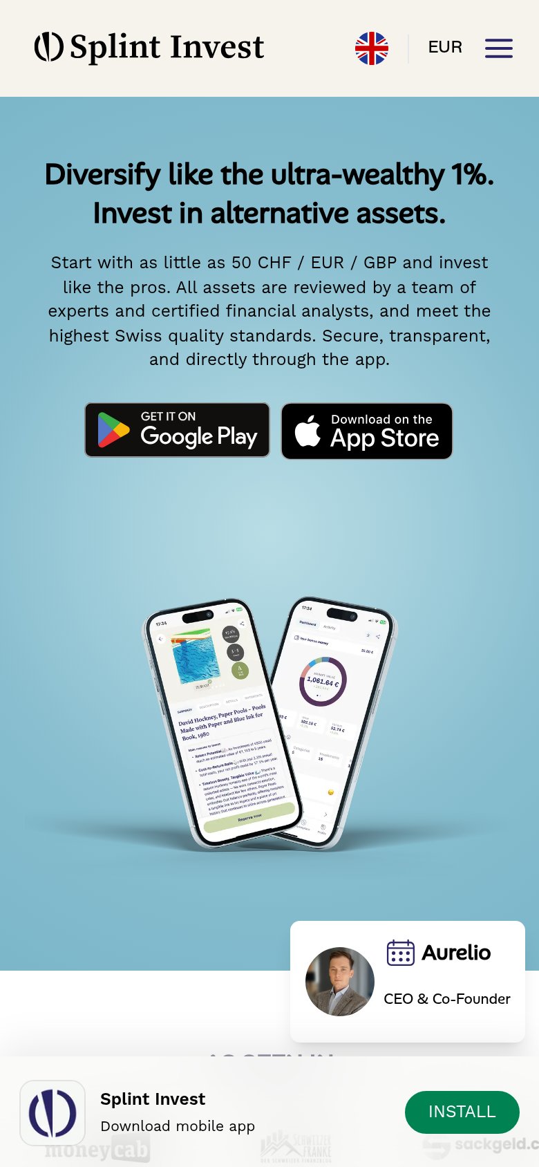 Splint Invest mobile capture for Mobile web