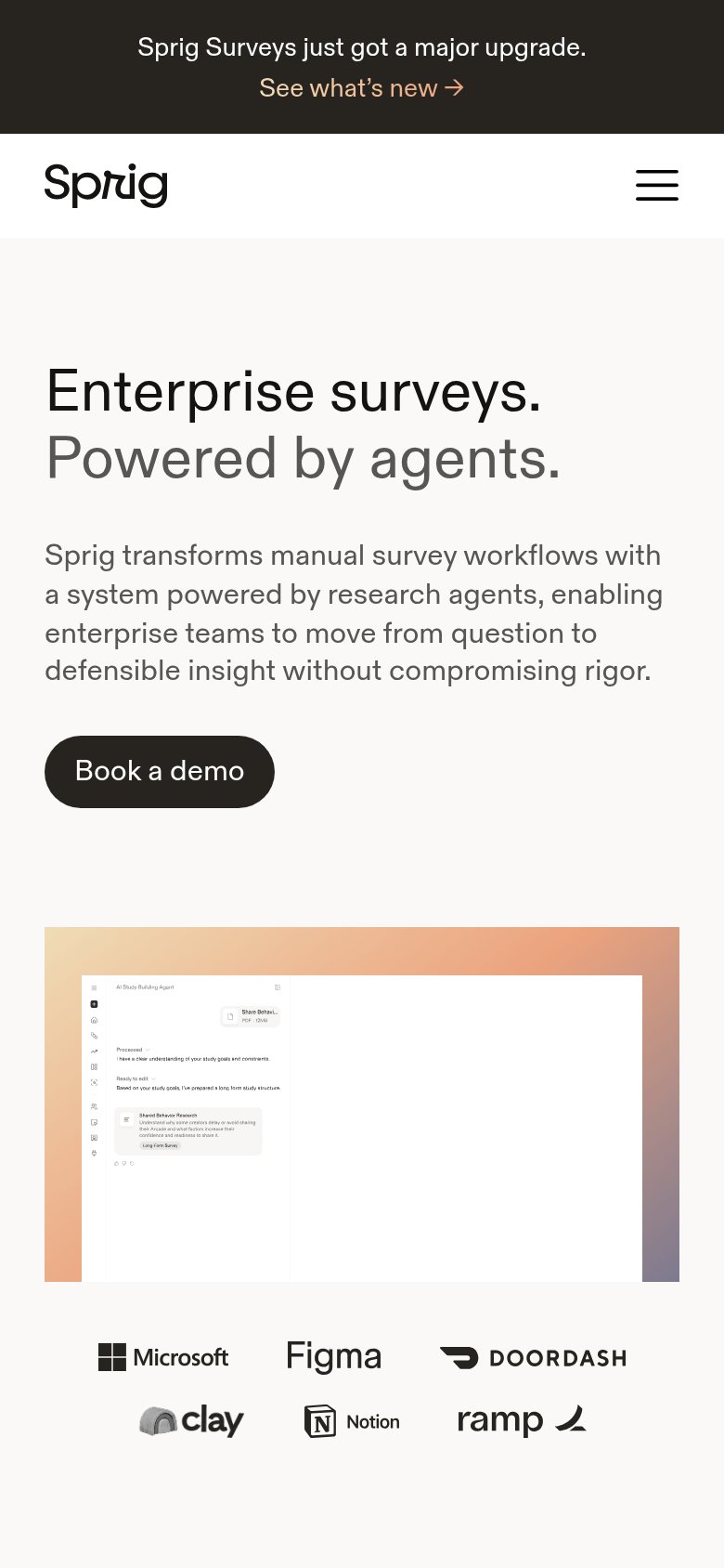 Sprig mobile capture for Mobile web