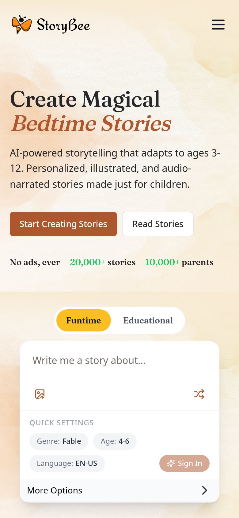 StoryBee mobile capture for Mobile web