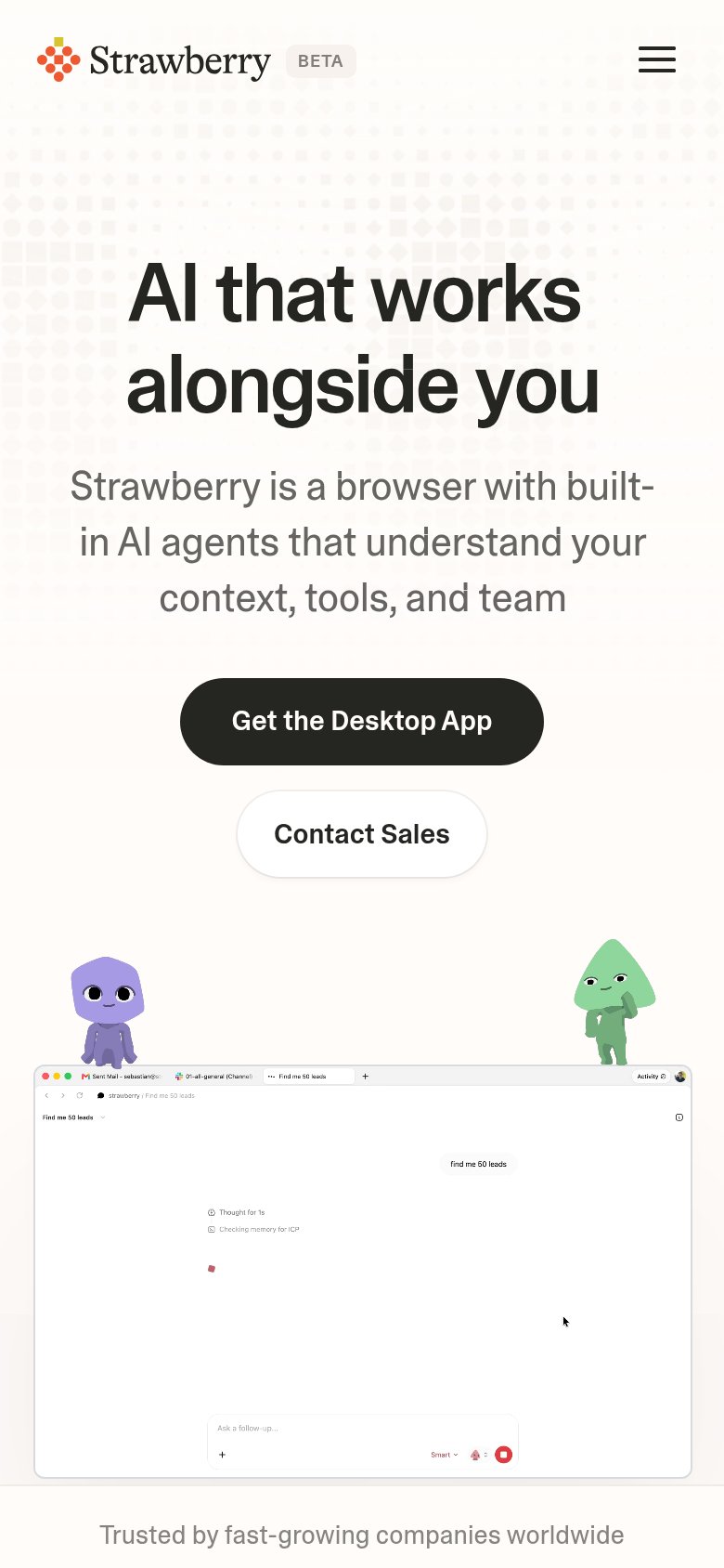 Browser Company (Dia excluded) — Strawberry mobile capture for Mobile web