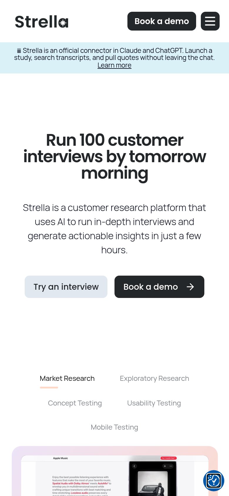 Strella mobile capture for Mobile web