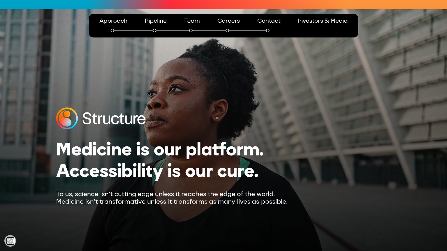 Structure Therapeutics desktop capture for Information hierarchy