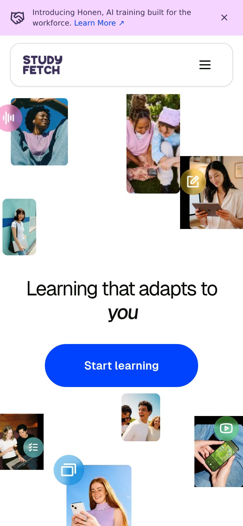 StudyFetch mobile capture for Mobile web