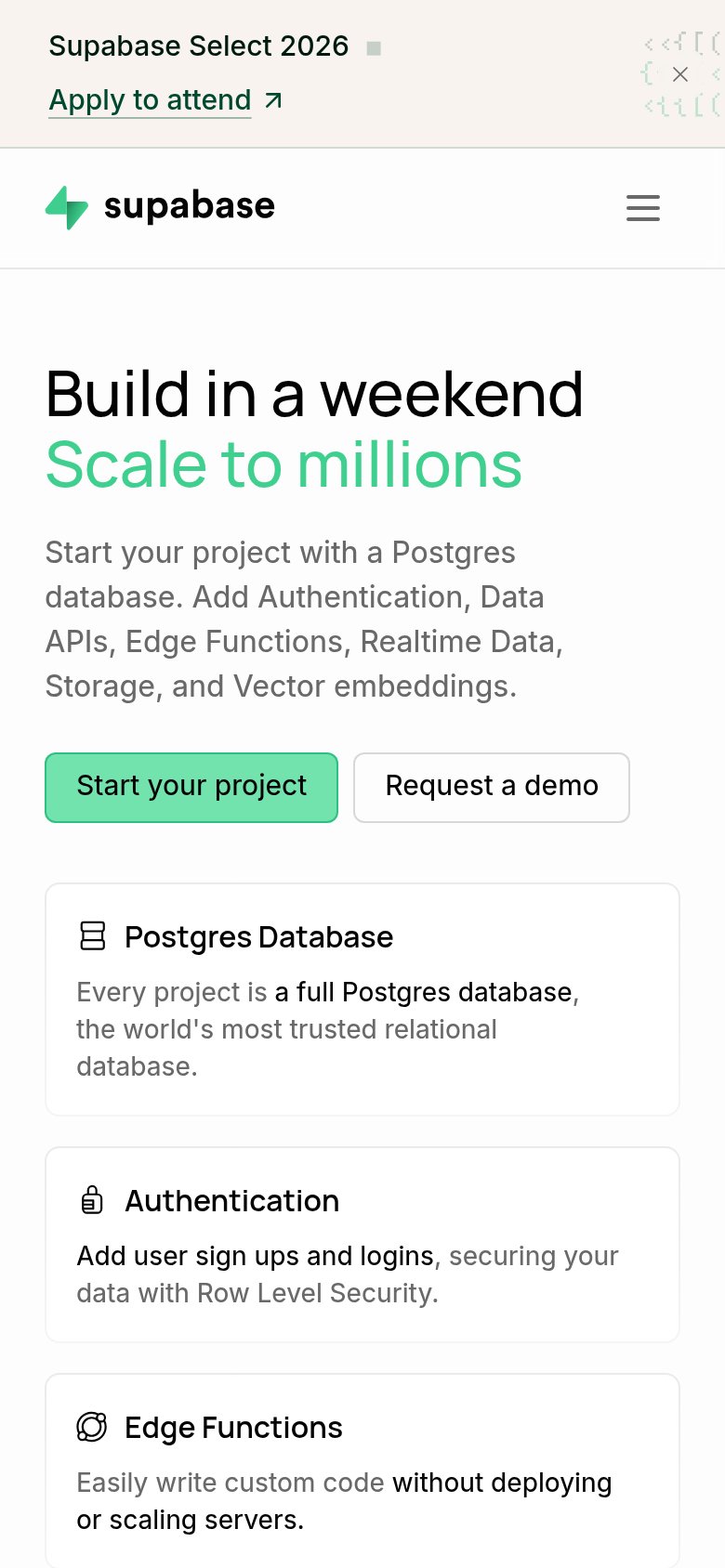 Supabase Auth mobile capture for Mobile web