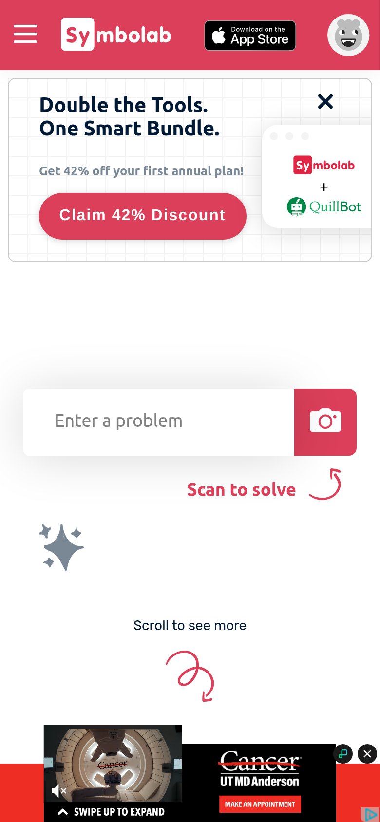 Symbolab mobile capture for Mobile web