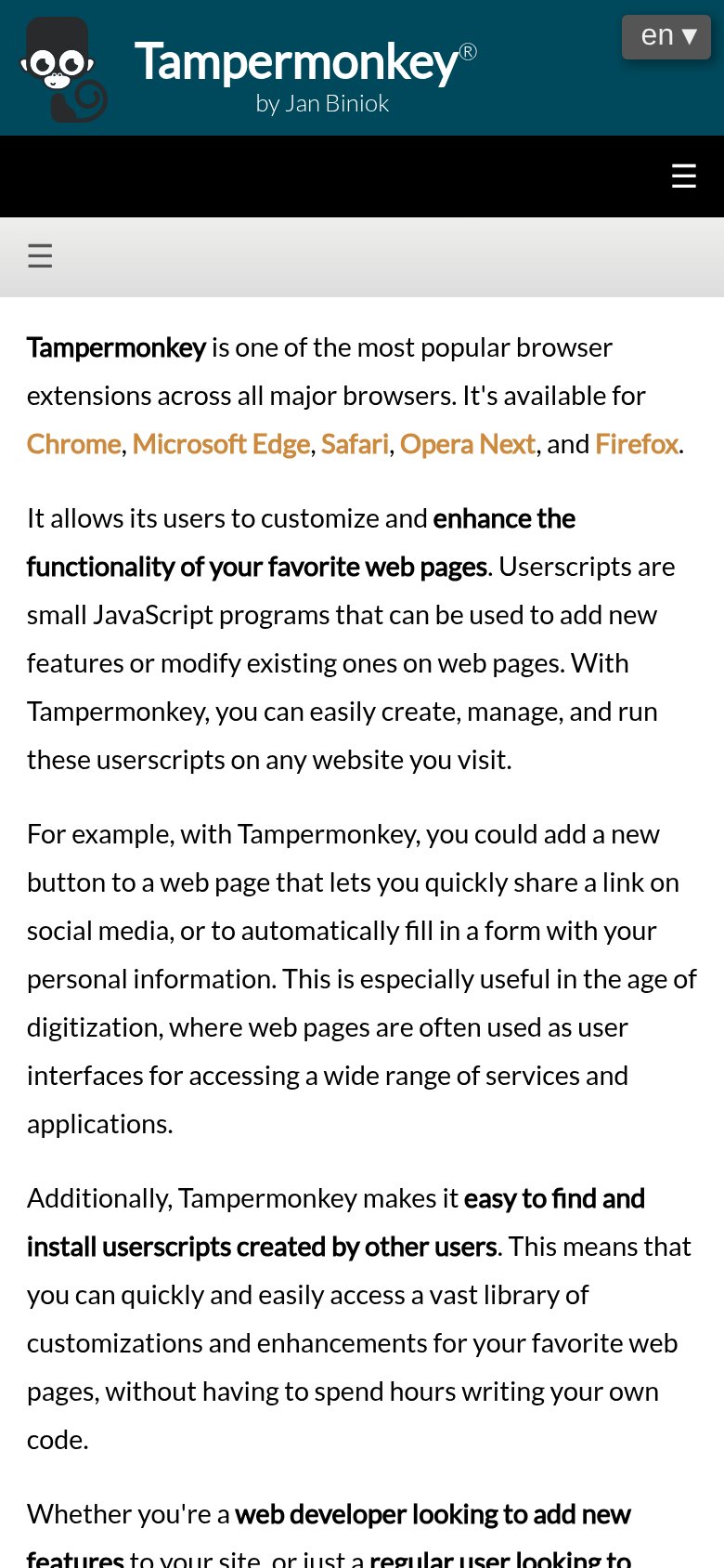 Tampermonkey mobile capture for Mobile web