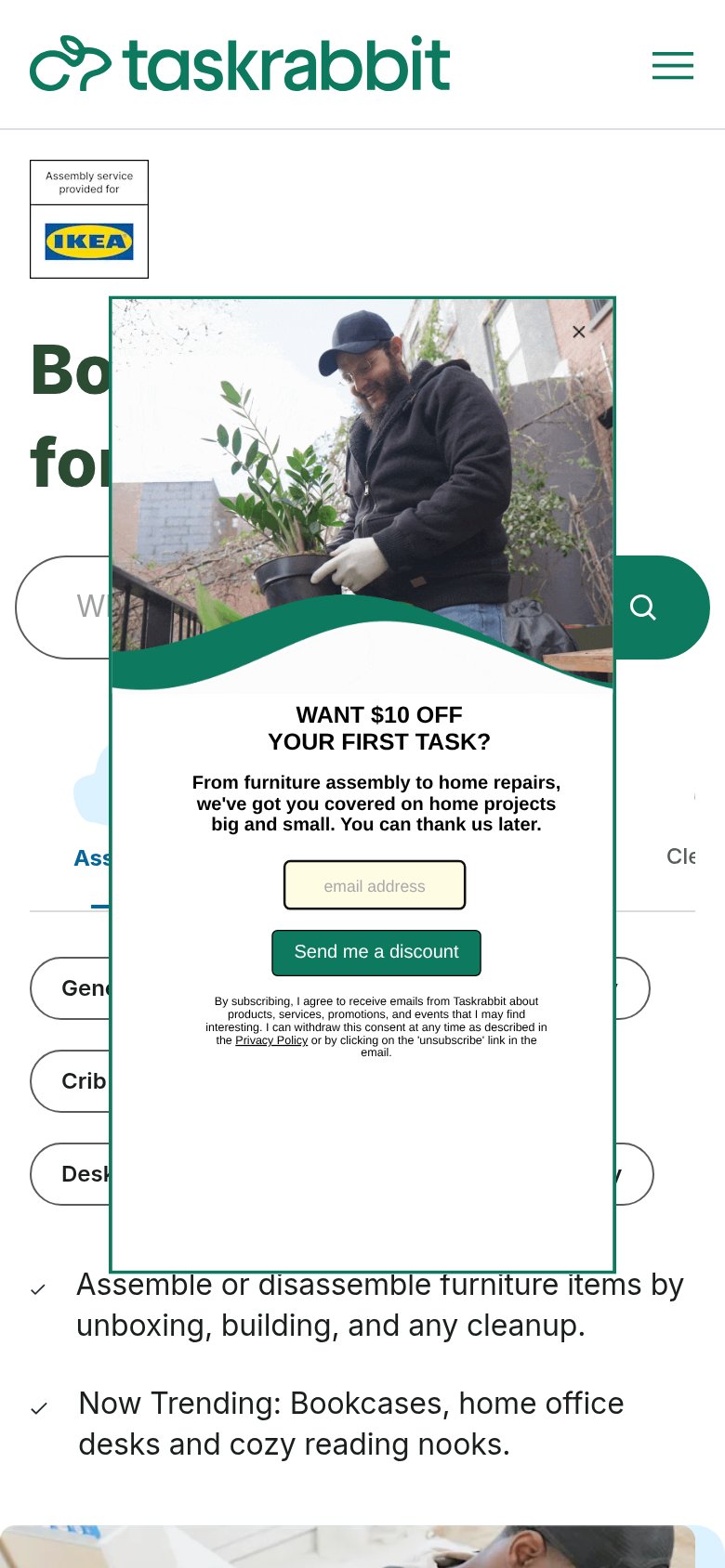 TaskRabbit mobile capture for Mobile web