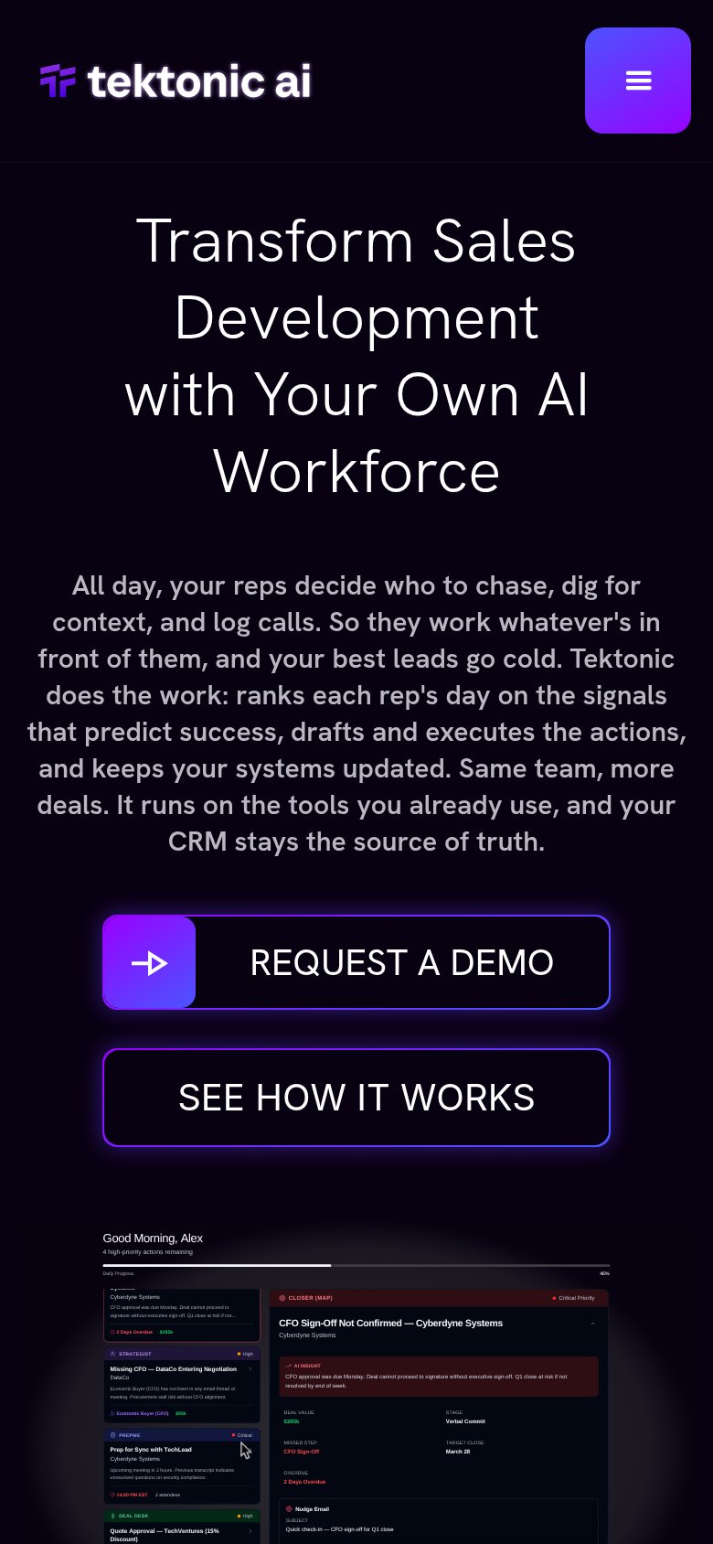Tektonic AI mobile capture for Mobile web