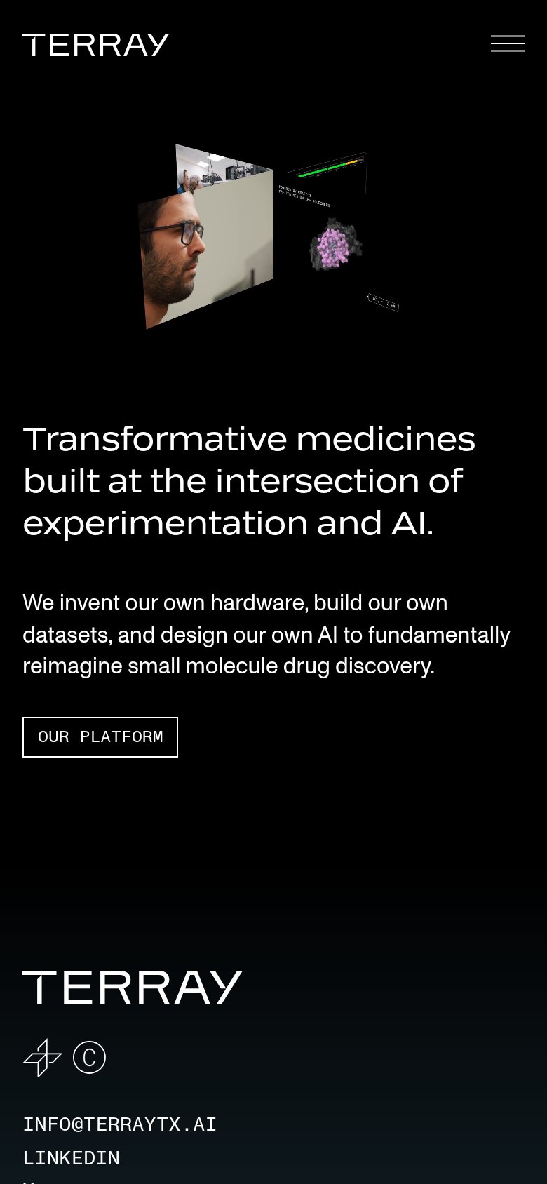 Chugai Pharmabody / Terray Therapeutics mobile capture for Mobile web