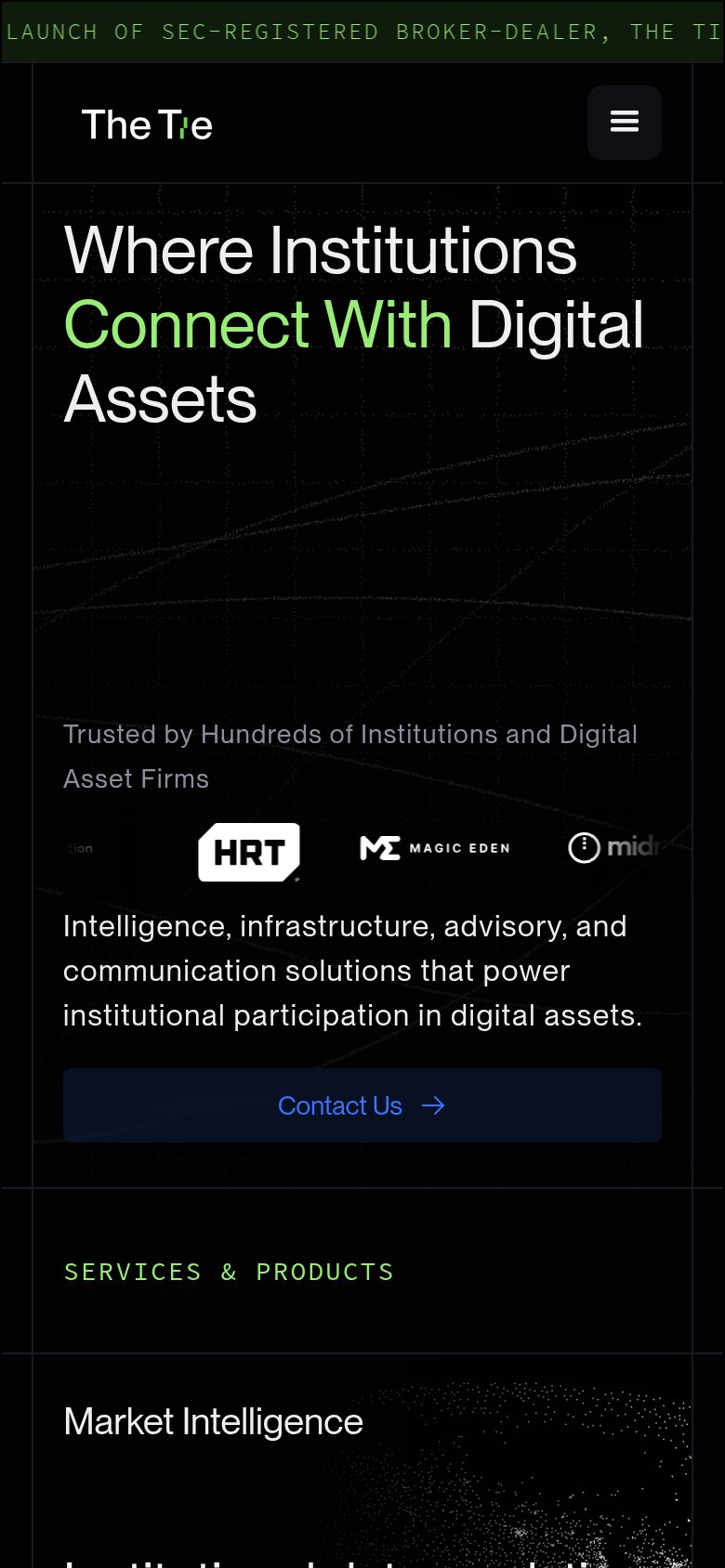 The Tie (Prediction Markets Data) mobile capture for Mobile web