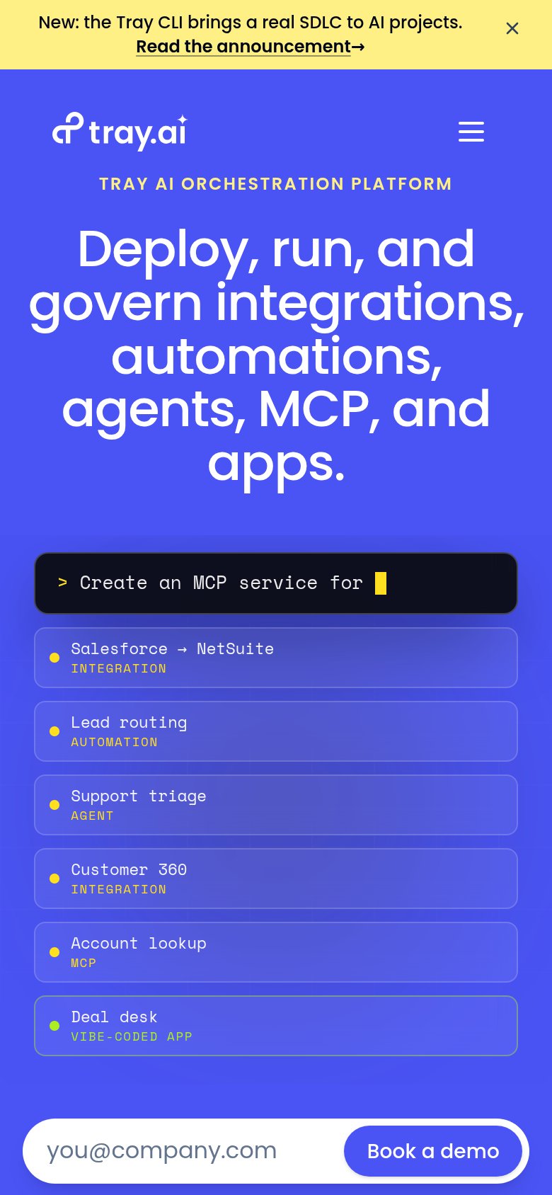 Tray.ai mobile capture for Mobile web