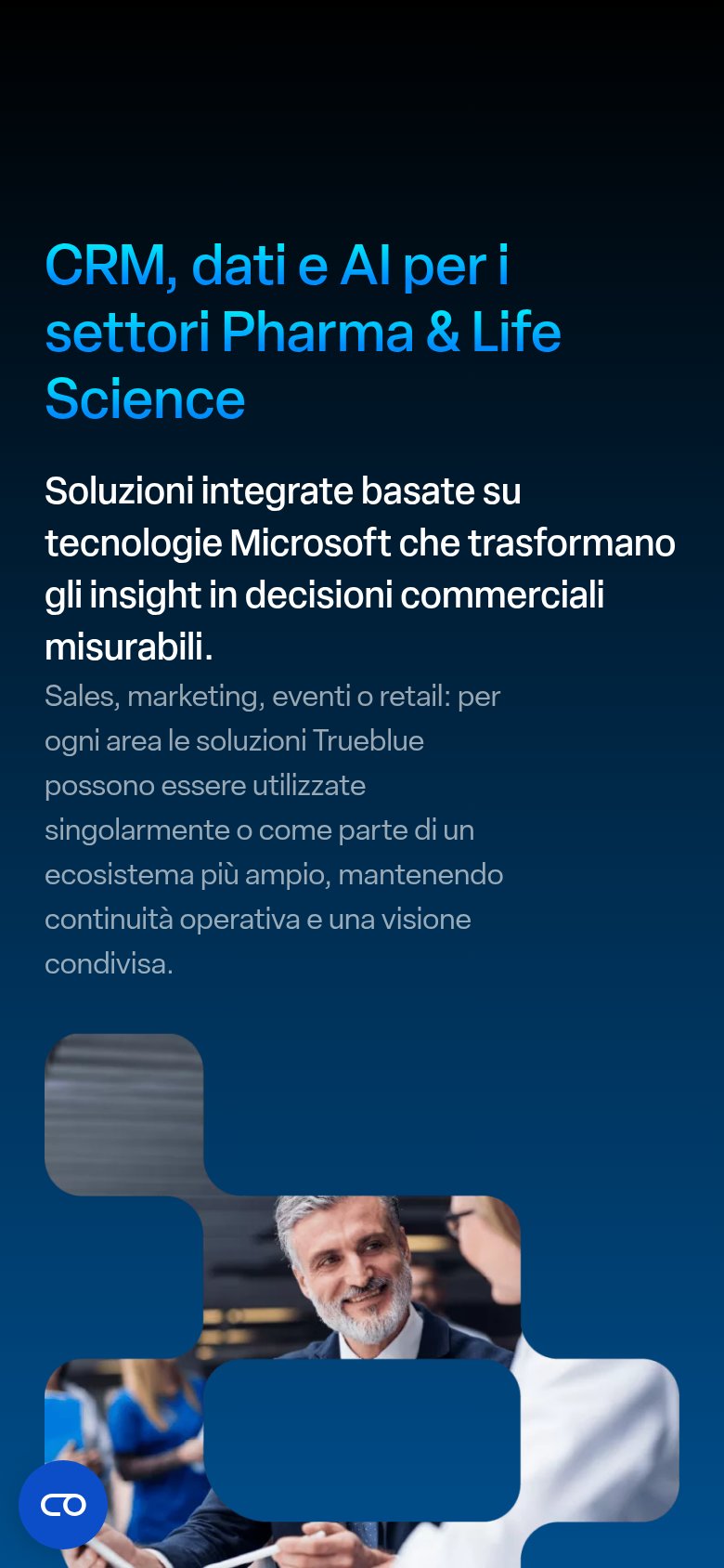 Trueblue (AI-driven pharma commercial platform) mobile capture for Mobile web