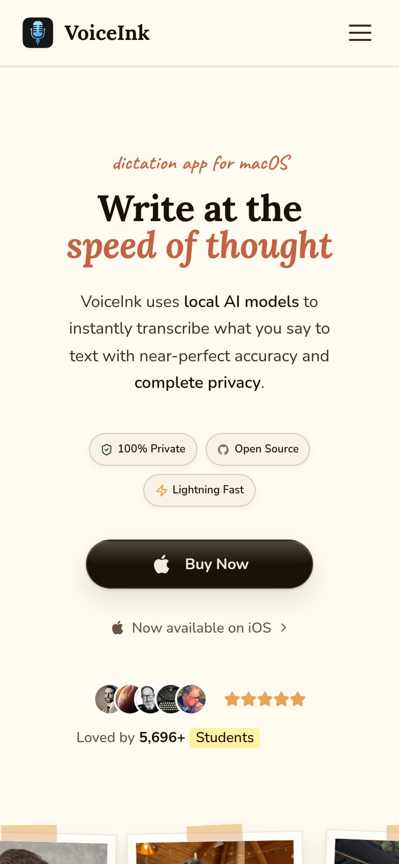 VoiceInk mobile capture for Mobile web