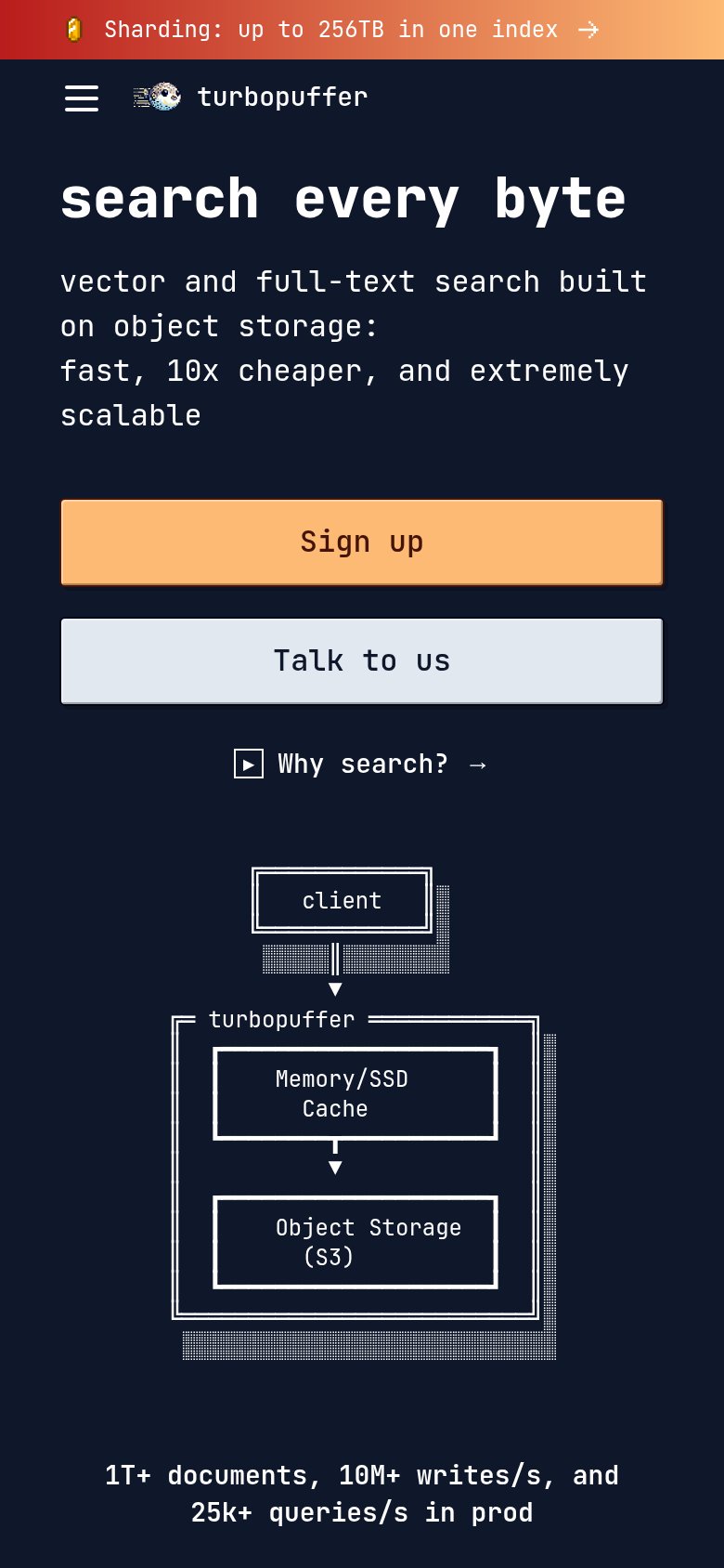 Turbopuffer mobile capture for Mobile web