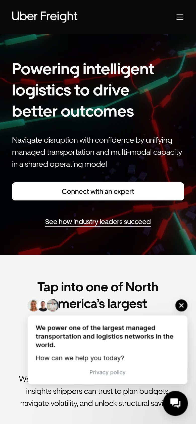 Uber Freight mobile capture for Mobile web