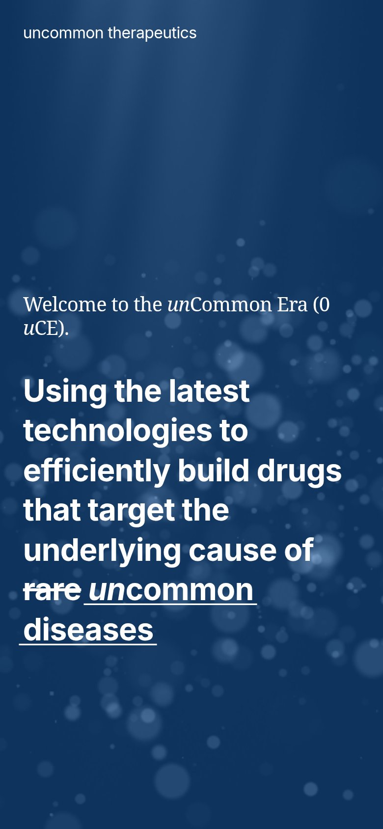 Uncommon Therapeutics mobile capture for Mobile web