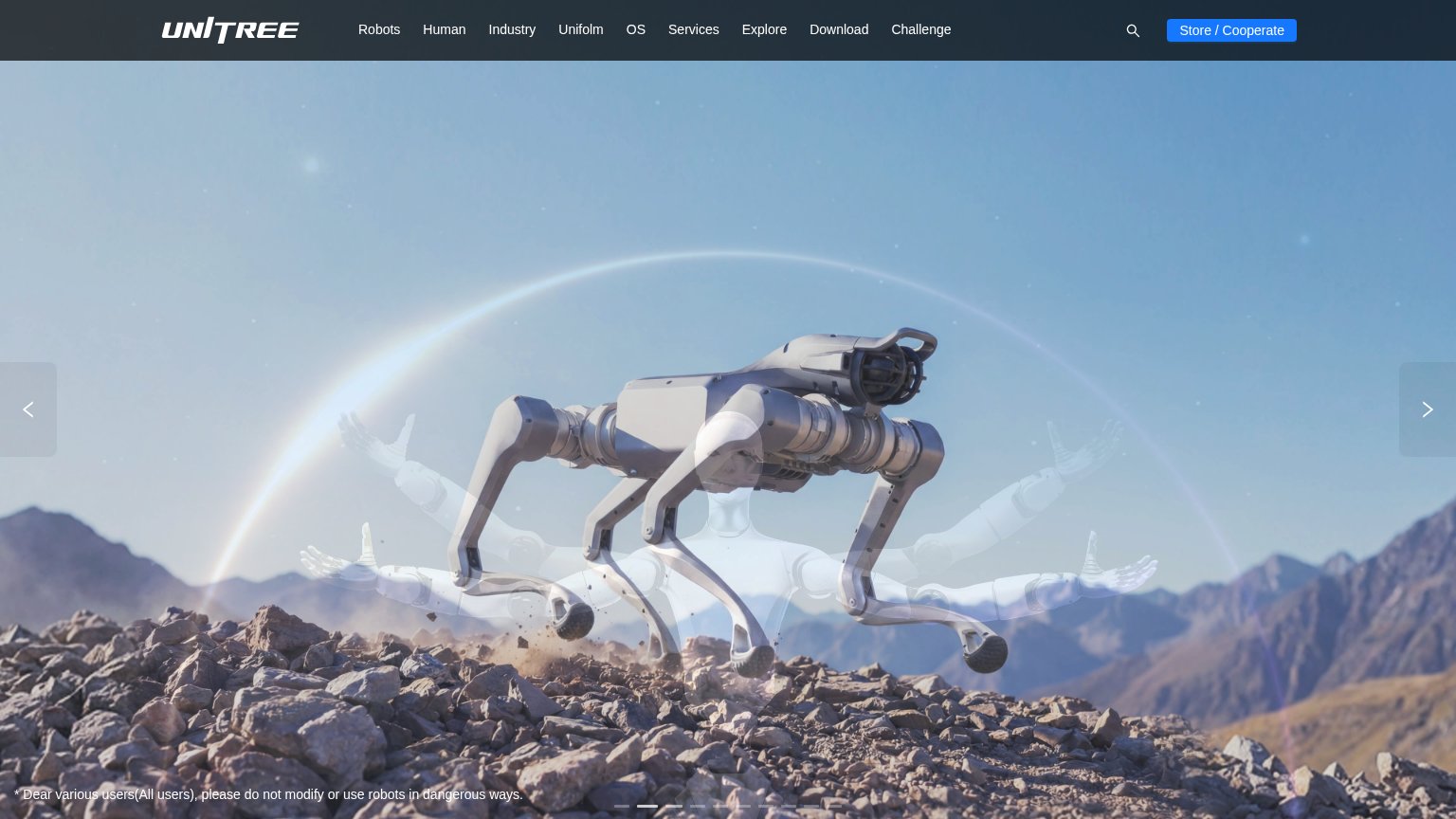 Unitree Robotics desktop capture for Information hierarchy