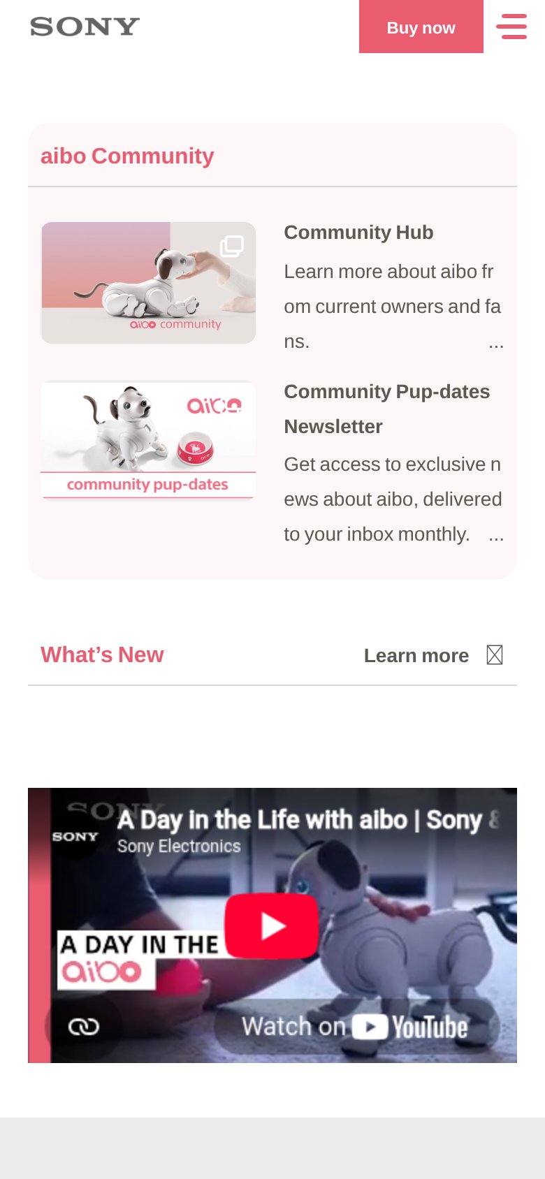 Aibo (Sony) mobile capture for Mobile web