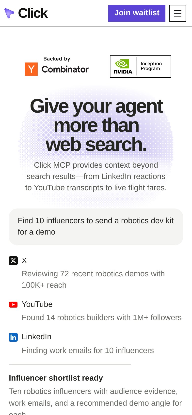 Click mobile capture for Mobile web