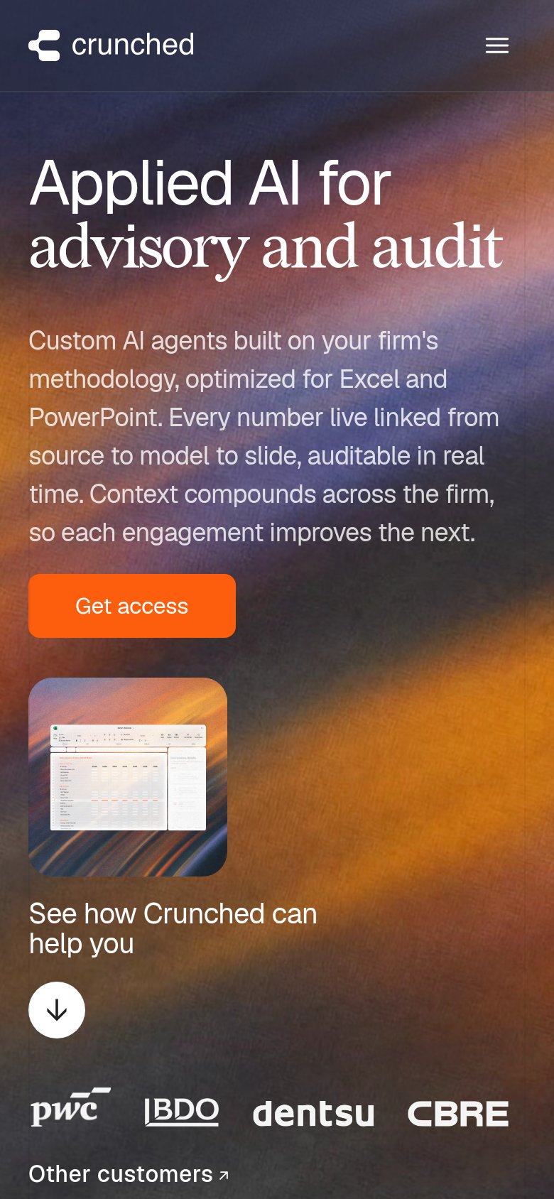Crunched mobile capture for Mobile web