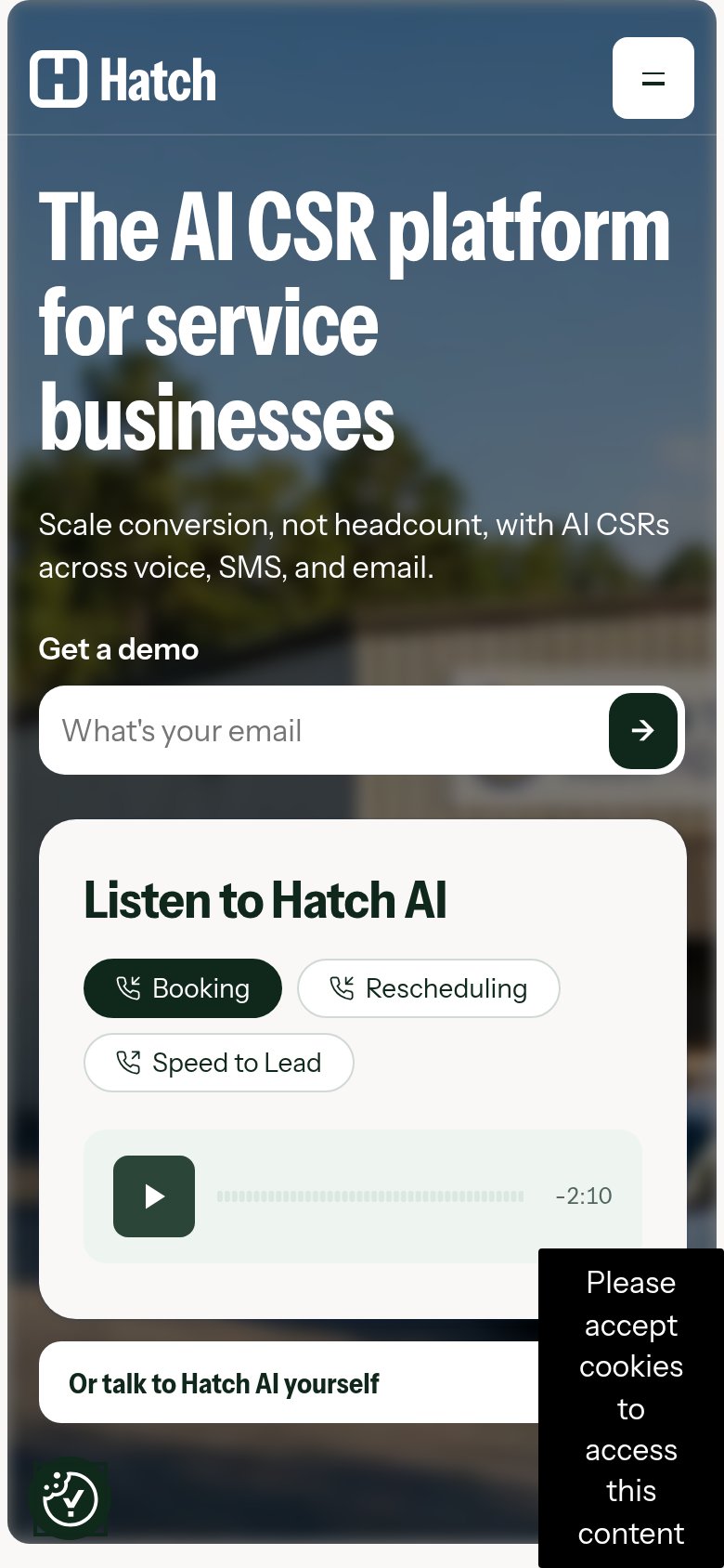 Hatch mobile capture for Mobile web