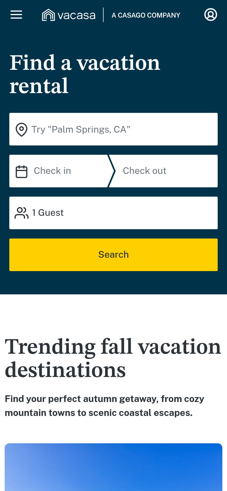 Vacasa mobile capture for Mobile web
