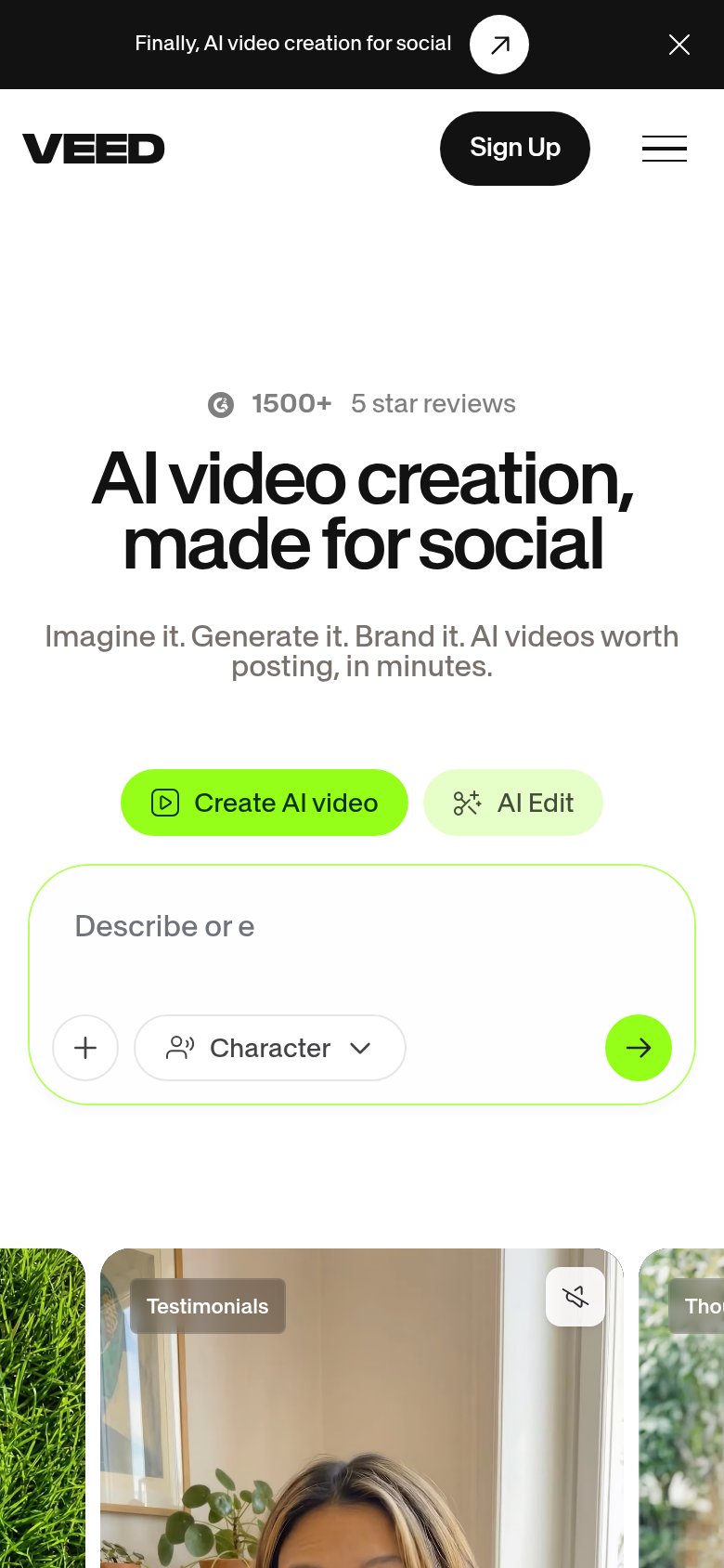 VEED mobile capture for Mobile web