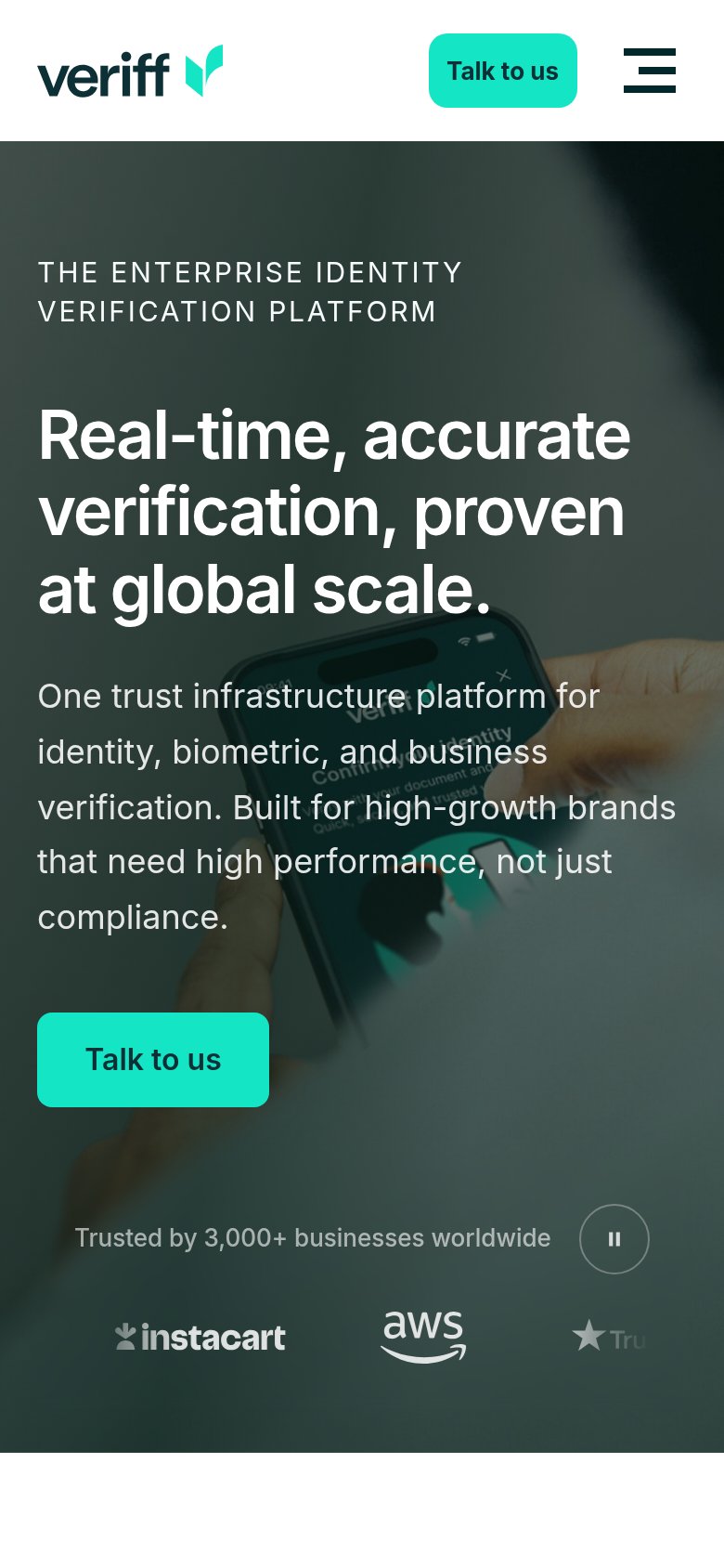 Veriff mobile capture for Mobile web