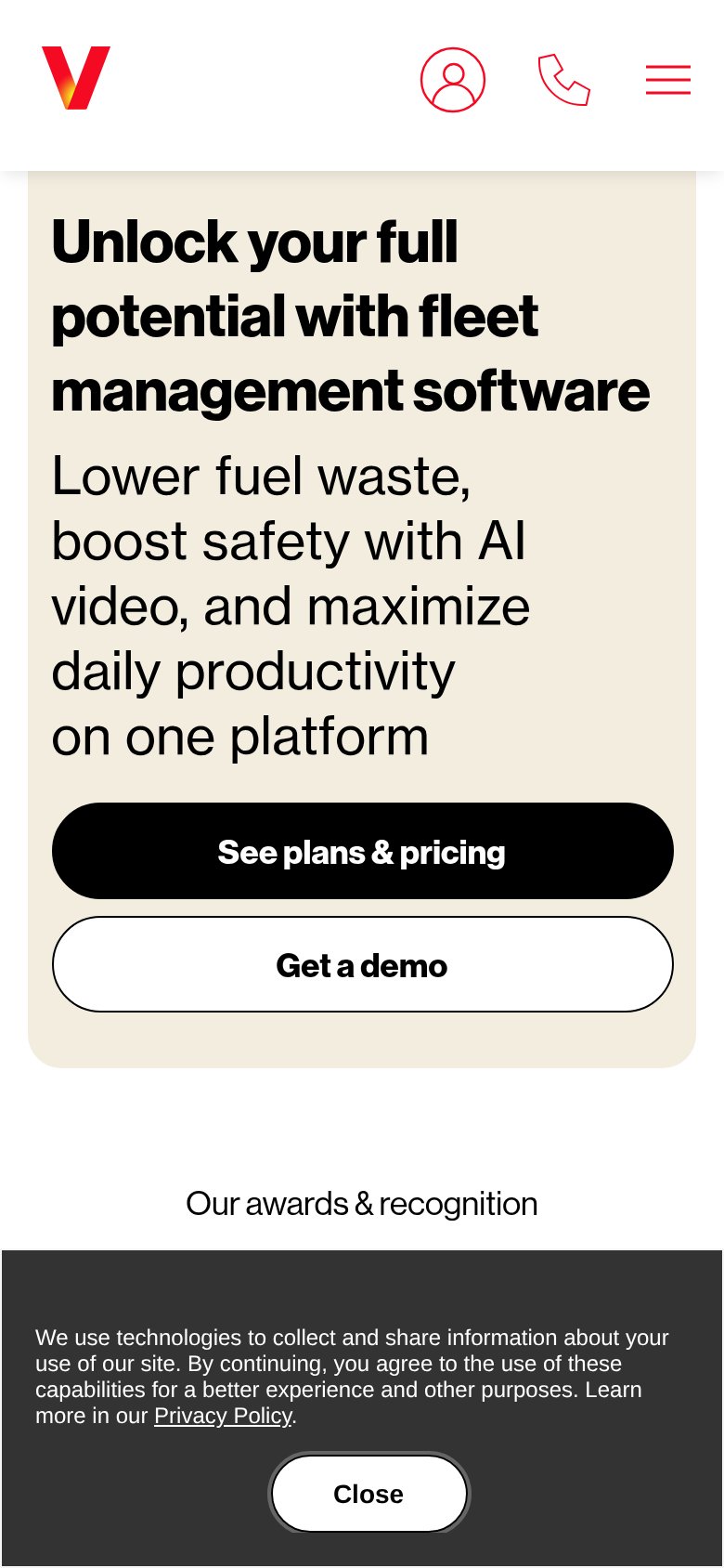 Verizon Connect mobile capture for Mobile web