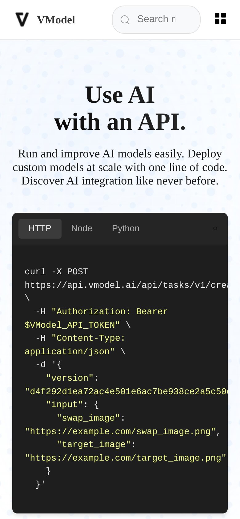 VModel.AI mobile capture for Mobile web